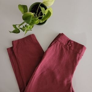 Sezane Georges Linen Trouser, Rose Pink, Size 8